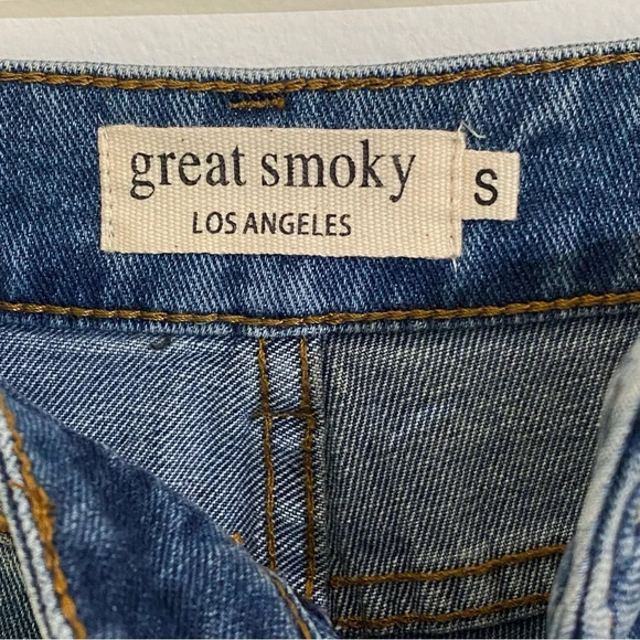Great Smoky Los Angeles Straight Denim Shorts High Rise Comfy Stretch Cut off Sm - Picture 3 of 5
